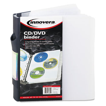 Innovera® Cd-dvd Three-ring Refillable Binder, Holds 90 Discs, Midnight Blue-clear freeshipping - TVN Wholesale